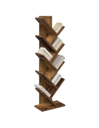 Libreria ad Albero 6 Ripiani 30 x 18 x 100 cm Legno antico