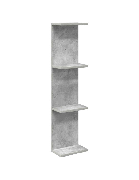 Scaffale da parete Grigio Cemento 25 x 15 x 100 cm