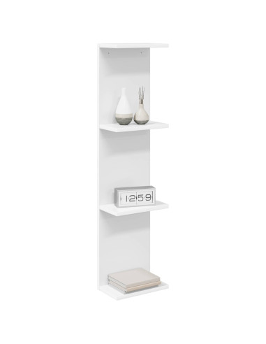 Scaffale da parete 2 pcs Bianco 25 x 15 x 100 cm