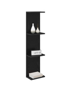 Scaffale da parete 2 pcs Rovere Nero 25 x 15 x 100 cm 2