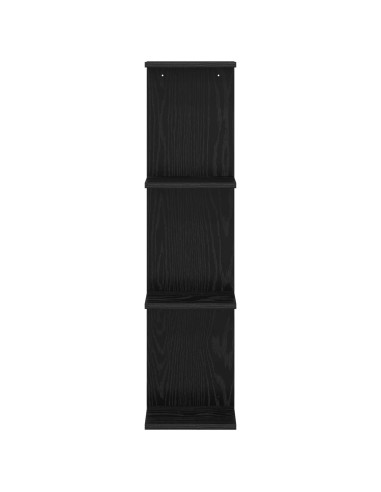 Scaffale da parete 2 pcs Rovere Nero 25 x 15 x 100 cm