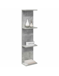 Scaffale da parete Grigio Cemento 25 x 15 x 100 cm 2