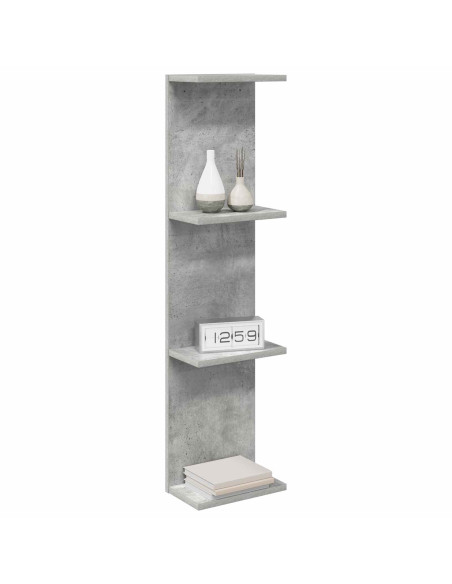Scaffale da parete Grigio Cemento 25 x 15 x 100 cm