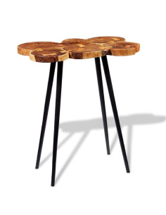 Tavolo a Tronco Legno Massello di Acacia 90x60x110 cm