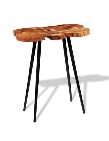 Tavolo a Tronco Legno Massello di Acacia 90x60x110 cm