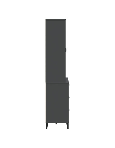 Credenza VIKEN Grigio Antracite 80x40x190cm Legno Massello Pino