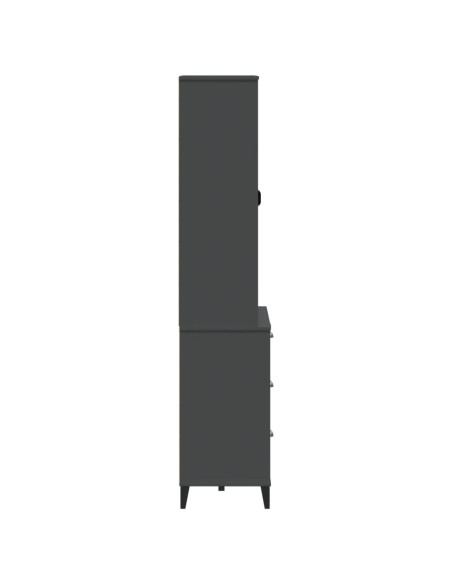 Credenza VIKEN Grigio Antracite 80x40x190cm Legno Massello Pino