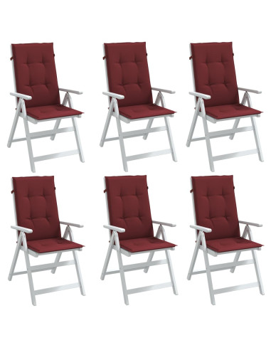 Cuscini Sedia Schiena Alta 2 Rosso Vino Mélange 120x50x4 cm