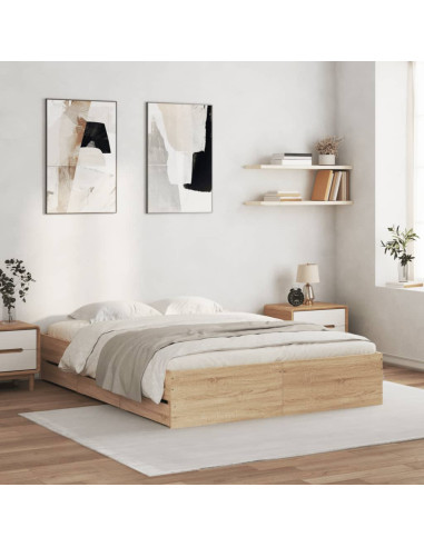 Giroletto Cassetti Rovere Sonoma 140x190 cm Legno Multistrato