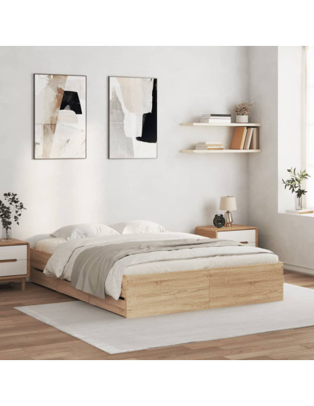 Giroletto Cassetti Rovere Sonoma 140x190 cm Legno Multistrato