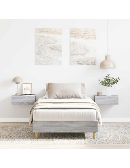 Giroletto senza Materasso Grigio Sonoma 90x190 cm in Truciolato