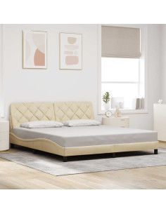Giroletto senza Materasso Crema 180x200 cm in Tessuto