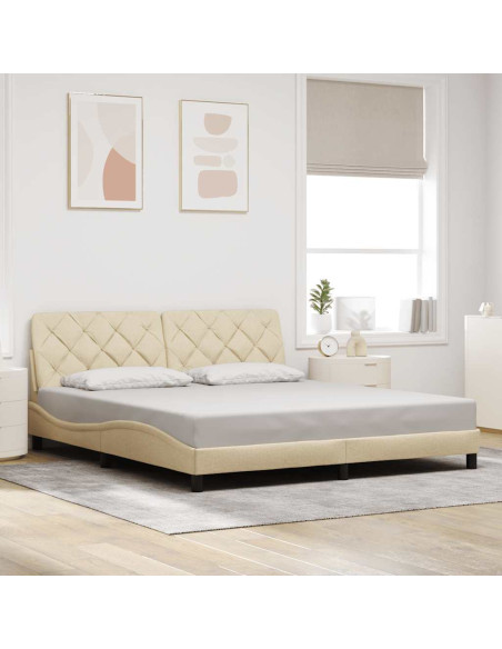 Giroletto senza Materasso Crema 180x200 cm in Tessuto