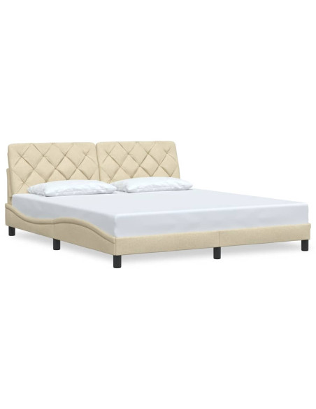 Giroletto senza Materasso Crema 180x200 cm in Tessuto