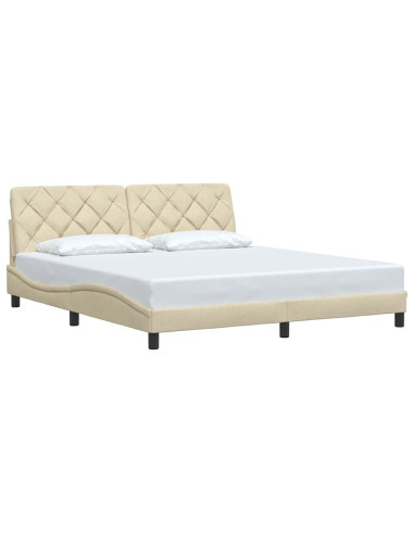 Giroletto senza Materasso Crema 180x200 cm in Tessuto