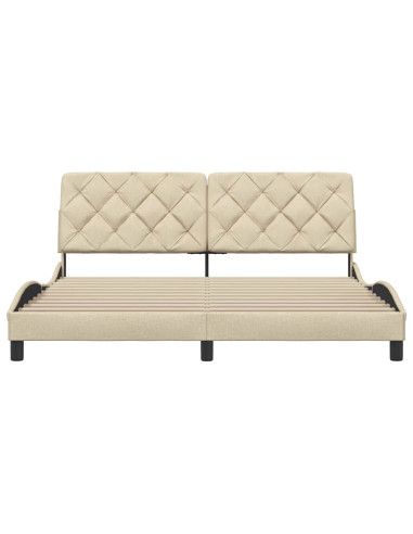 Giroletto senza Materasso Crema 180x200 cm in Tessuto