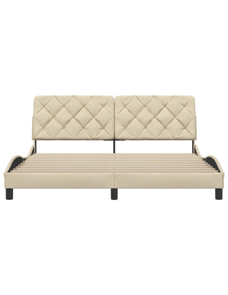 Giroletto senza Materasso Crema 180x200 cm in Tessuto