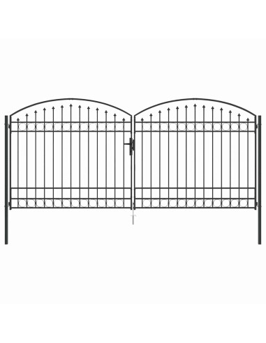 Cancello per recinzione ASSEN 401 x 224,5 cm Acciaio Grigio