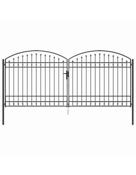 Cancello per recinzione ASSEN 401 x 224,5 cm Acciaio Grigio