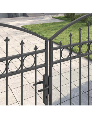 Cancello per recinzione ASSEN 401 x 224,5 cm Acciaio Grigio