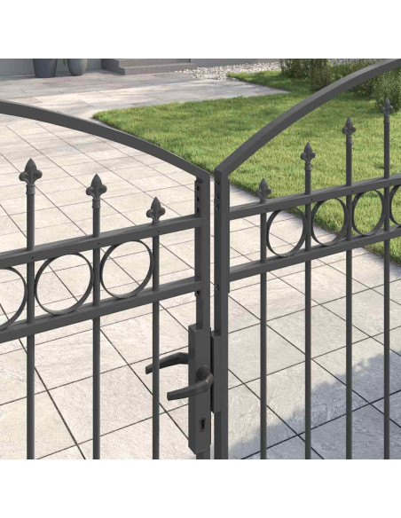 Cancello per recinzione ASSEN 401 x 224,5 cm Acciaio Grigio