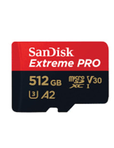 MEMORY CARD MICRO SD/TRANSFLASH 512GB SANDISK EXTREME CLASSE 10 U3 V3 A2 SDSQXAV-512G-GN6MA