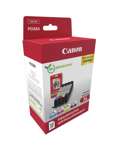 Canon 0332C006 cartuccia d'inchiostro 4 pz Originale Resa elevata (XL) Nero, Ciano, Magenta, Giallo