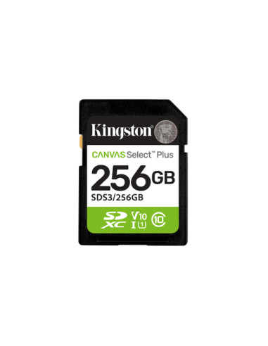 Kingston Technology 256GB SDXC Canvas Select Plus Gen3 150MB/s C10 UHS-I U1 V10