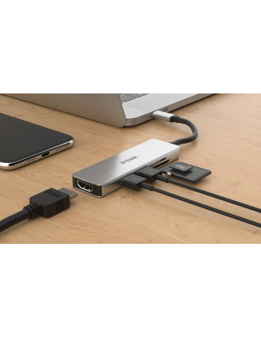 D-Link DUB-M530 replicatore di porte e docking station per laptop Cablato USB 3.2 Gen 1 (3.1 Gen 1) Type-C Alluminio