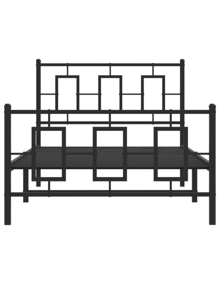 Giroletto con Testiera e Pediera Metallo Nero 100x200 cm