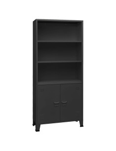 Libreria Industriale Antracite 80x32x180 cm in Acciaio