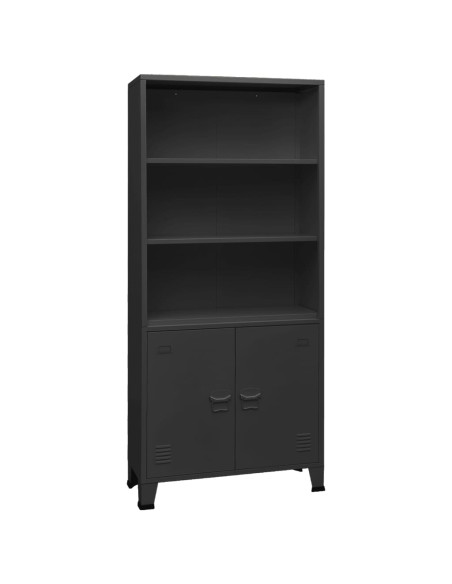 Libreria Industriale Antracite 80x32x180 cm in Acciaio