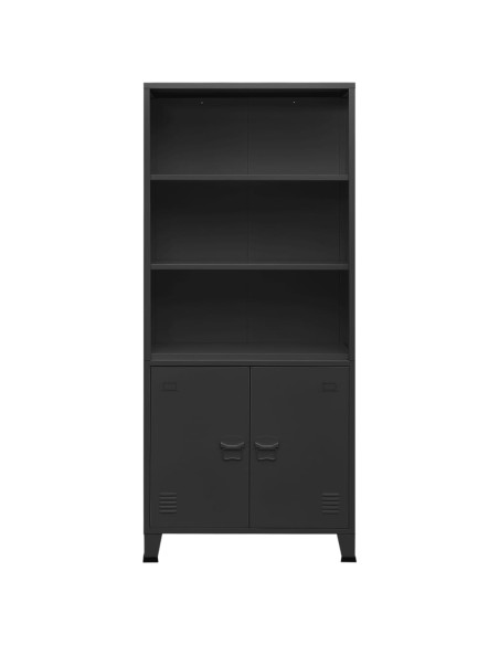 Libreria Industriale Antracite 80x32x180 cm in Acciaio