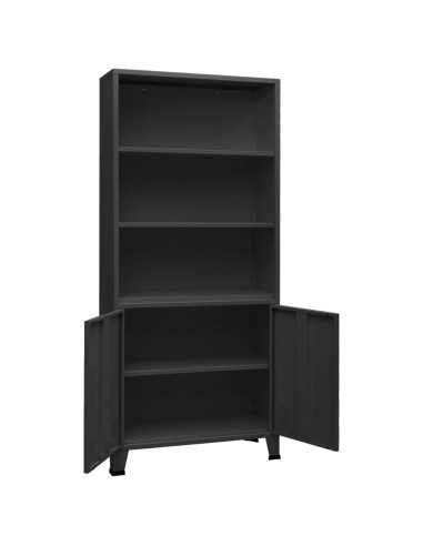 Libreria Industriale Antracite 80x32x180 cm in Acciaio