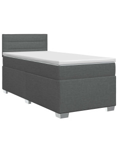 Letto box spring con materasso Grigio Scuro 80 x 200 cm Tessuto