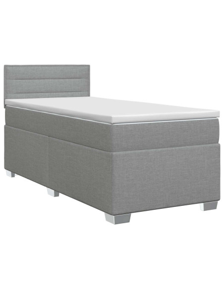 Letto box spring con materasso Grigio Chiaro 80 x 200 cm