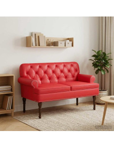 Loveseat con bottoni imbottiti Rosso 120 x 65 x 77 cm