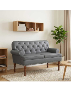 Loveseat con bottoni imbottiti Grigio 120 x 65 x 77 cm
