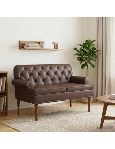 Loveseat con bottoni imbottiti Marrone 120 x 65 x 77 cm