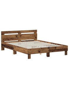 Struttura del letto Legno antico 140 x 190 cm Legno multistrato 2