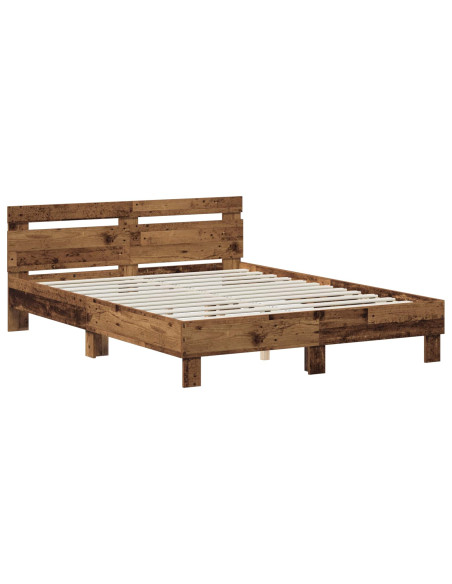 Struttura del letto Legno antico 140 x 190 cm Legno multistrato