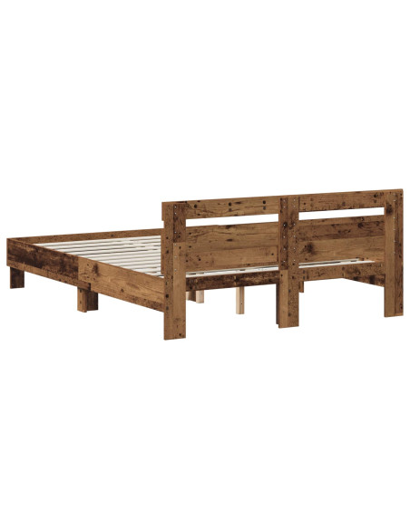 Struttura del letto Legno antico 140 x 190 cm Legno multistrato