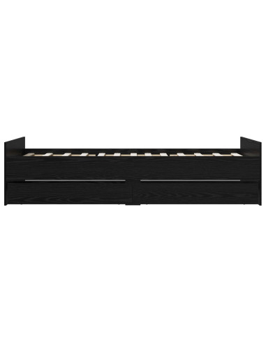 Struttura del letto Rovere Nero 90 x 200 cm