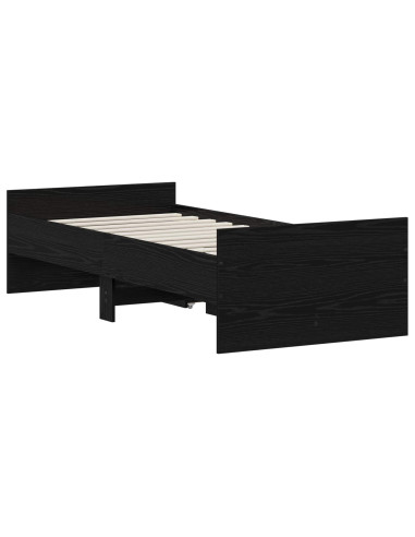 Struttura del letto Rovere Nero 90 x 200 cm