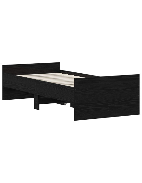 Struttura del letto Rovere Nero 90 x 200 cm