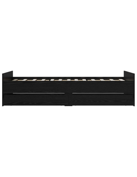 Struttura del letto Rovere Nero 100 x 200 cm