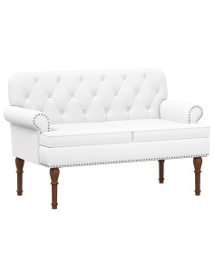 Loveseat con bottoni imbottiti Bianco 120 x 65 x 77 cm 2