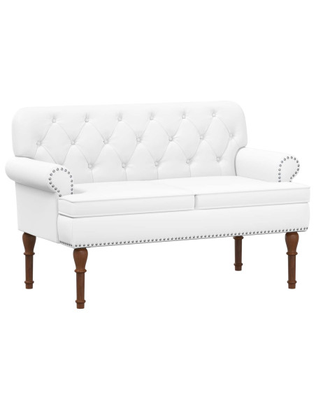 Loveseat con bottoni imbottiti Bianco 120 x 65 x 77 cm