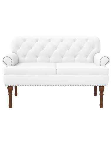 Loveseat con bottoni imbottiti Bianco 120 x 65 x 77 cm