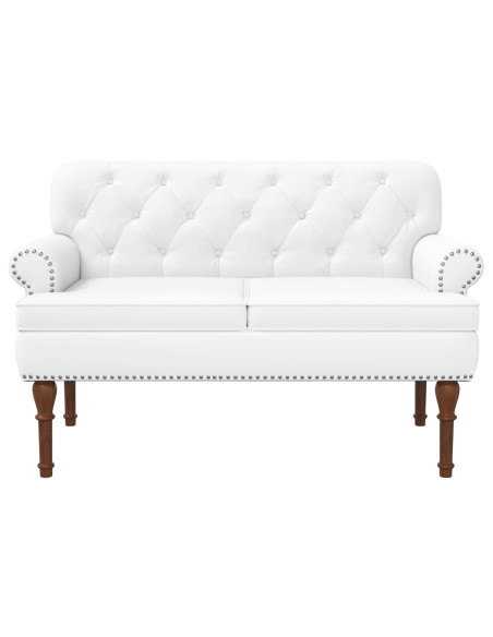 Loveseat con bottoni imbottiti Bianco 120 x 65 x 77 cm